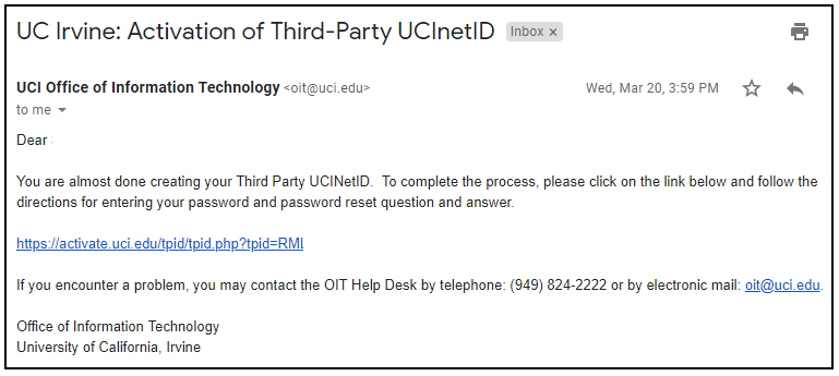 third-party confirmation email
